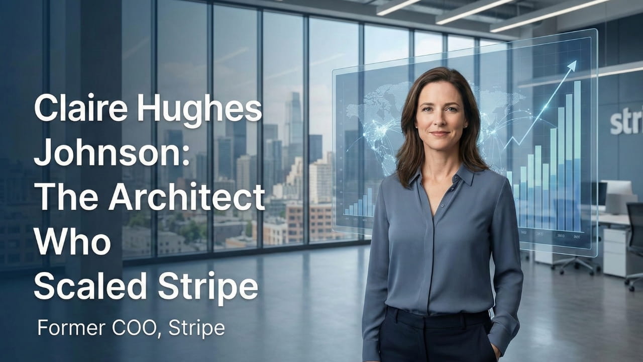 Claire Hughes Johnson speaking at a technology conference about leadership and scaling