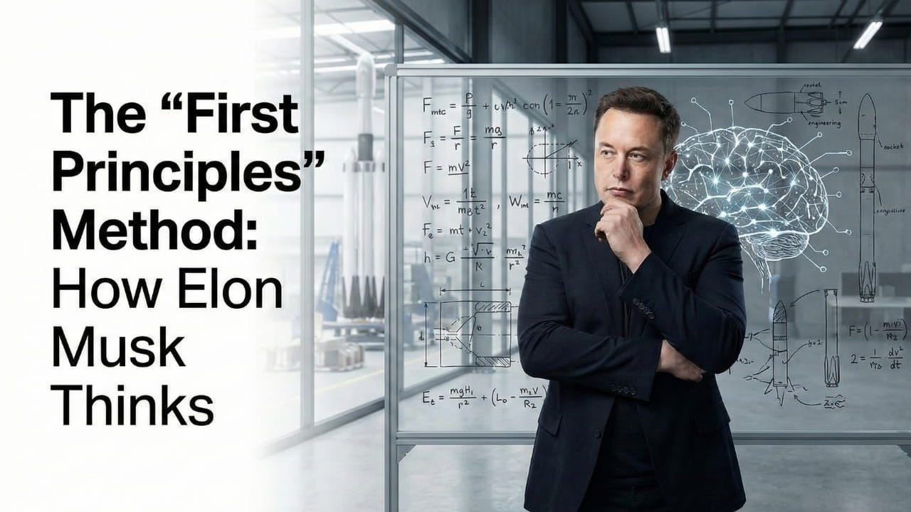 Elon Musk standing next to a SpaceX rocket, looking thoughtful